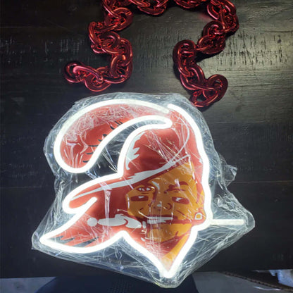Tampa Bay Buccaneers Big logo chains Led light up sign for Super fans LEO NEON SIGN