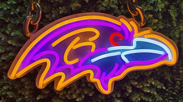 American football Baltimore Ravens led neon sign chain football team big logo chains for your spirit LEO NEON SIGN