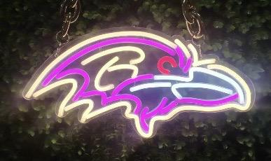 American football Baltimore Ravens led neon sign chain football team big logo chains for your spirit LEO NEON SIGN