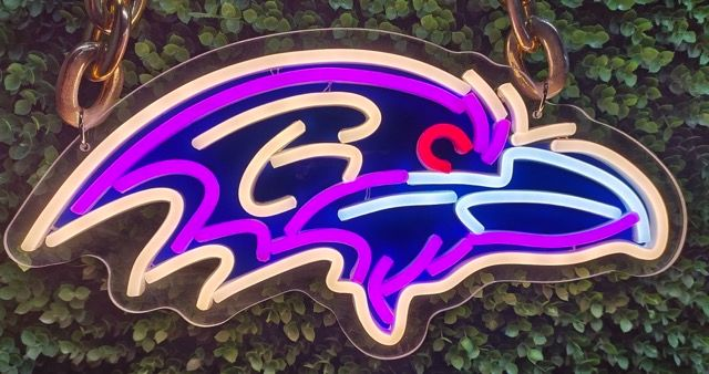 American football Baltimore Ravens led neon sign chain football team big logo chains for your spirit LEO NEON SIGN