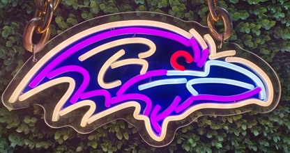American football Baltimore Ravens led neon sign chain football team big logo chains for your spirit LEO NEON SIGN