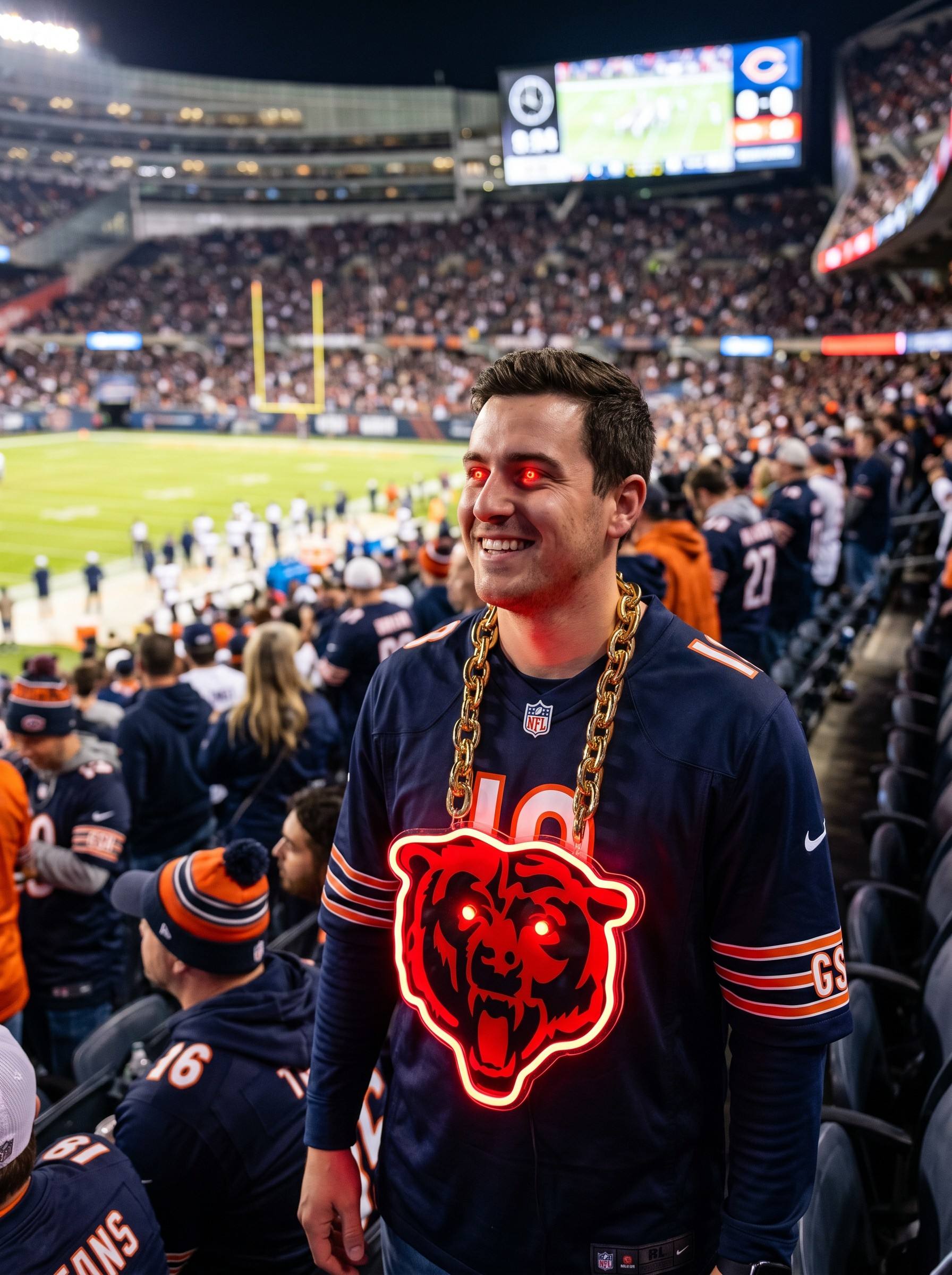 Chicago Bears Gold Chain LED Neon Sign Wholesale Bulk Price Sports Bar Wall Decor Business Fan Shop Supply LEO NEON SIGN
