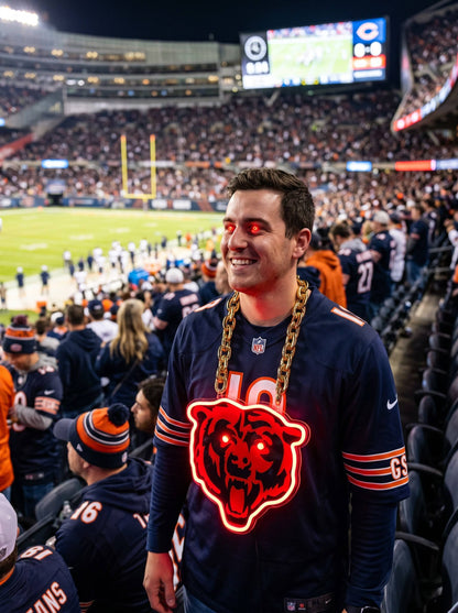 Chicago Bears Gold Chain LED Neon Sign Wholesale Bulk Price Sports Bar Wall Decor Business Fan Shop Supply LEO NEON SIGN