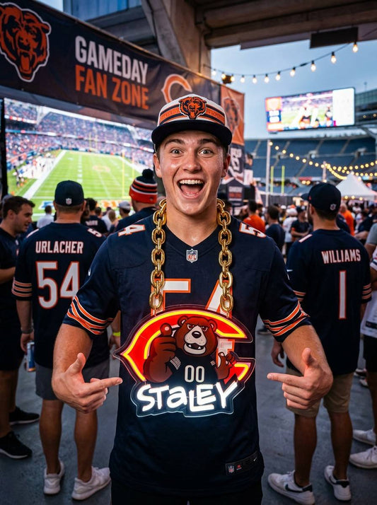 Chicago Bears NFL Neon Sign 3D UV Printed Sports Chain LED Wall Decor for Game Room Bar Fan Cave Sports Fan Gift LEO NEON SIGN