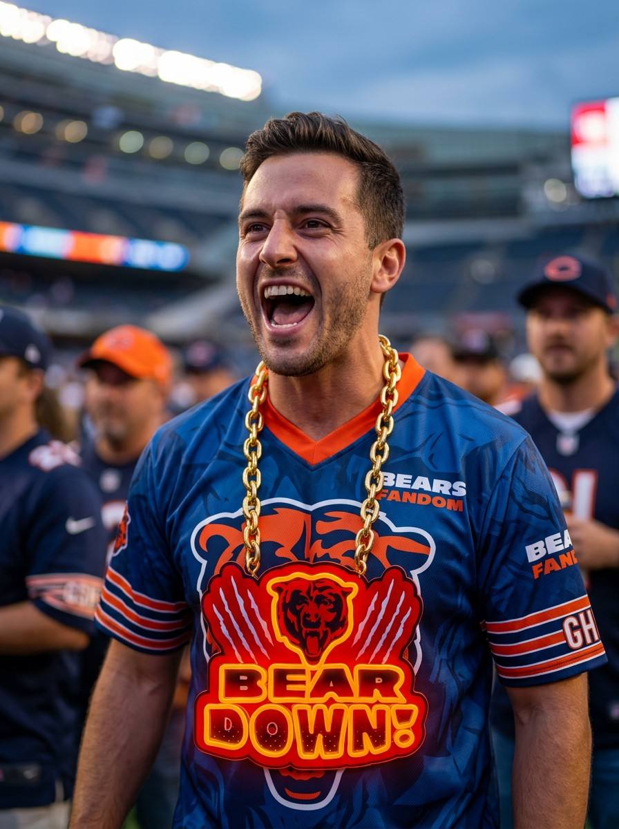 Chicago Bears NFL Neon Sign 3D UV Printed Sports Chain LED Wall Decor for Game Room Bar Fan Cave Sports Fan Gift LEO NEON SIGN