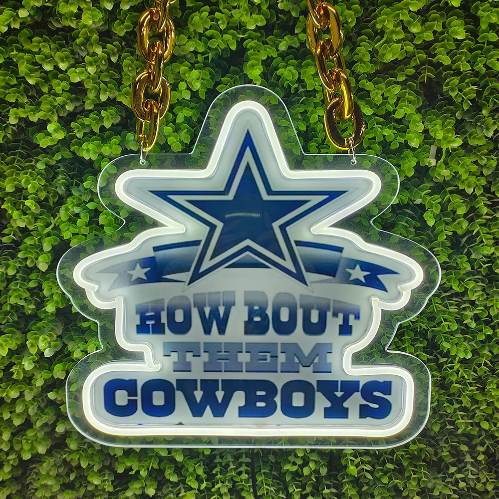 Dallas Cowboys Big team logo chains sign LEO NEON SIGN