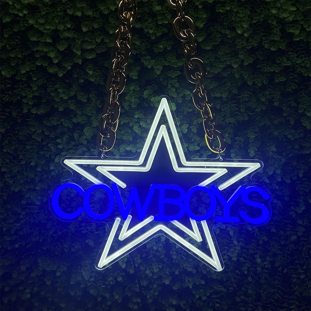 Dallas Cowboys Big team logo chains sign LEO NEON SIGN