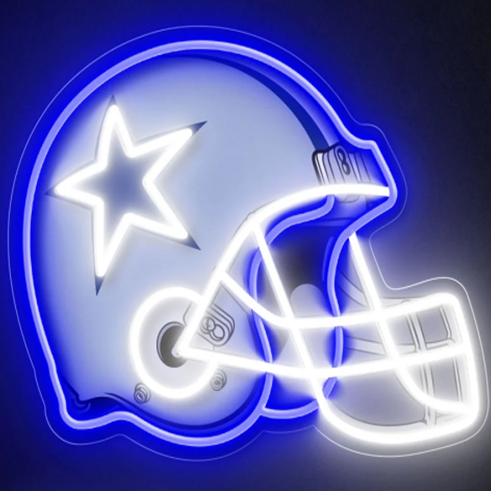 American football Super heroes symbols Led helmet UV printed neon sign with chains including shipping LEO NEON SIGN