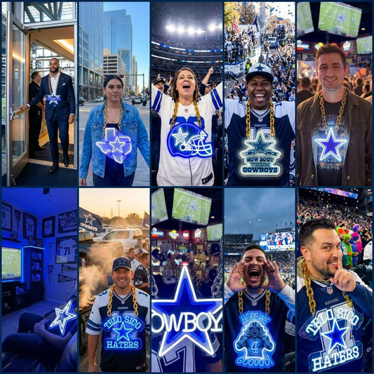 Dallas Cowboys Gold Chain LED Neon Sign Wholesale Bulk Price Sports Bar Wall Decor Business Fan Shop Supply LEO NEON SIGN