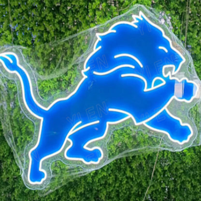 Detroit Lion Super American football fans neon sign for sporting get-together