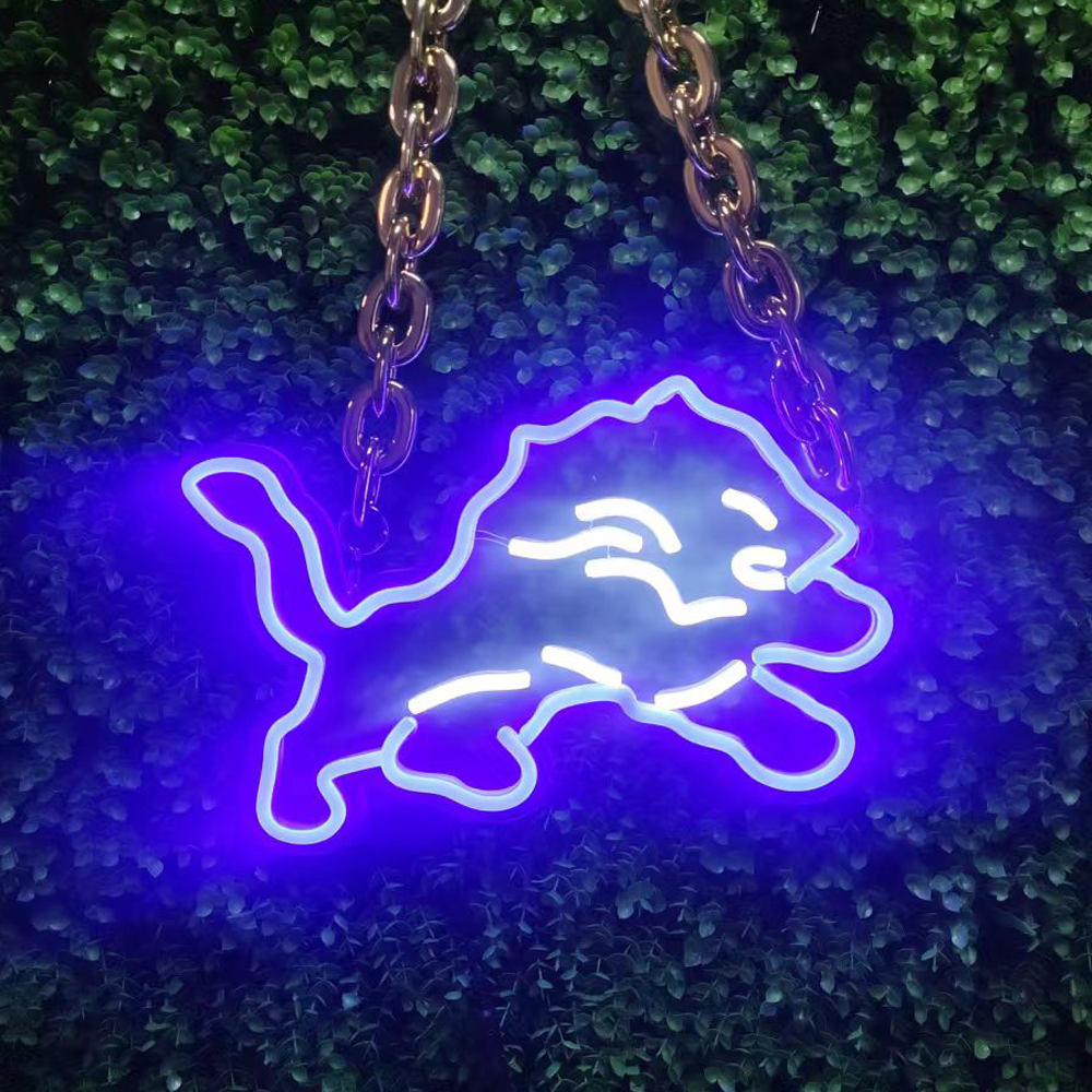 Detroit Lion Super American football fans neon sign for sporting get-together