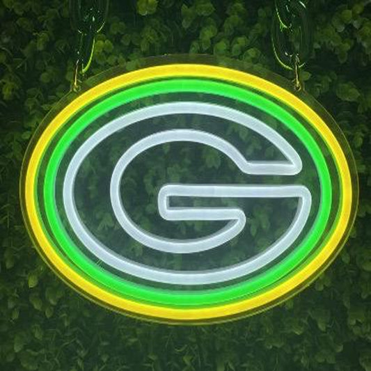 Green Bay Packers Super American football fans neon sign for sporting get-together