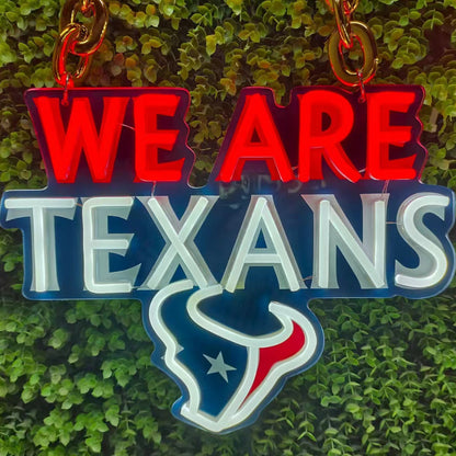 Houston Texans Big team logo chains sign LEO NEON SIGN