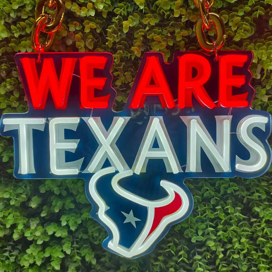 Houston Texans Big team logo chains sign LEO NEON SIGN