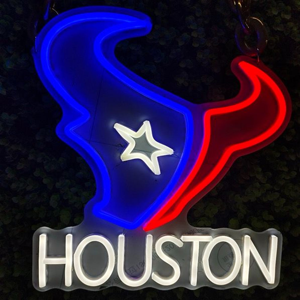 Houston Texans Big team logo chains sign LEO NEON SIGN