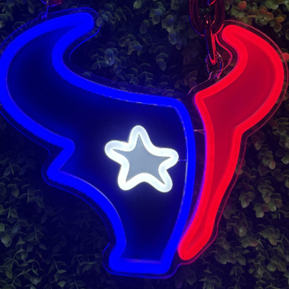 Houston Texans Big team logo chains sign LEO NEON SIGN