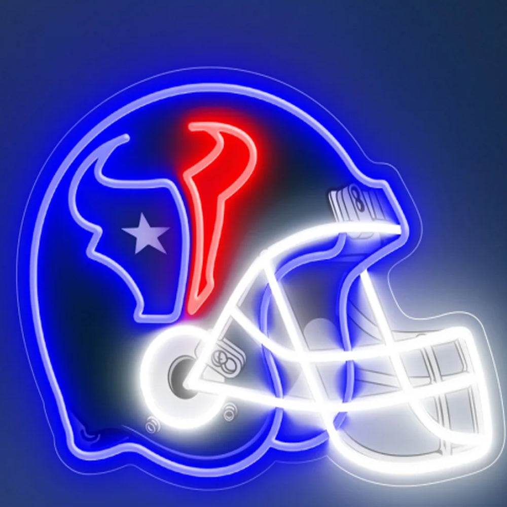 American football Super heroes symbols Led helmet UV printed neon sign with chains including shipping LEO NEON SIGN