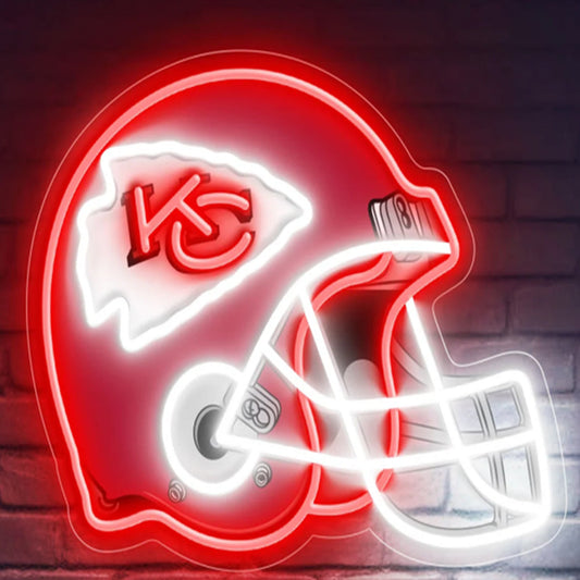 American football Super heroes symbols Led helmet UV printed neon sign with chains including shipping LEO NEON SIGN