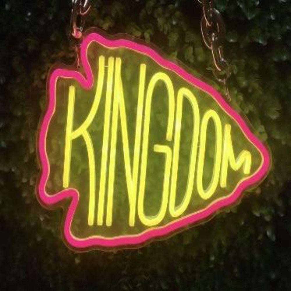 American football Kansas City Chiefs Neon Light Up Big Logo Chain LEO NEON SIGN