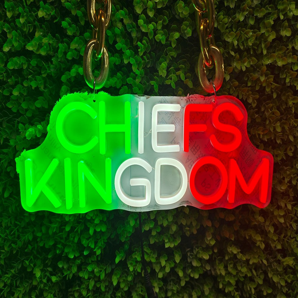 American football Kansas City Chiefs Neon Light Up Big Logo Chain LEO NEON SIGN
