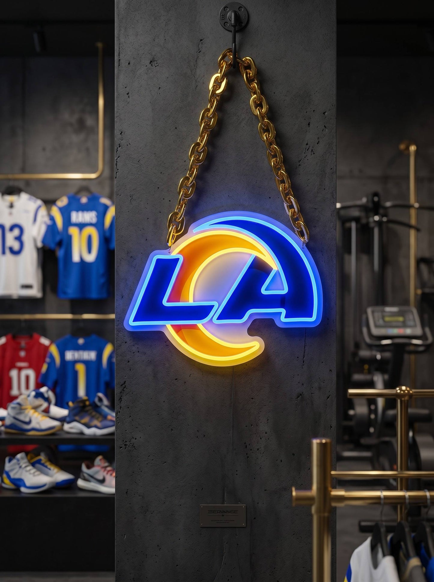 Los Angeles Rams Gold Chain LED Neon Sign Wholesale Bulk Price Sports Bar Wall Decor Business Fan Shop Supply LEO NEON SIGN