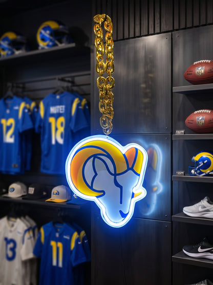 Los Angeles Rams Gold Chain LED Neon Sign Wholesale Bulk Price Sports Bar Wall Decor Business Fan Shop Supply LEO NEON SIGN