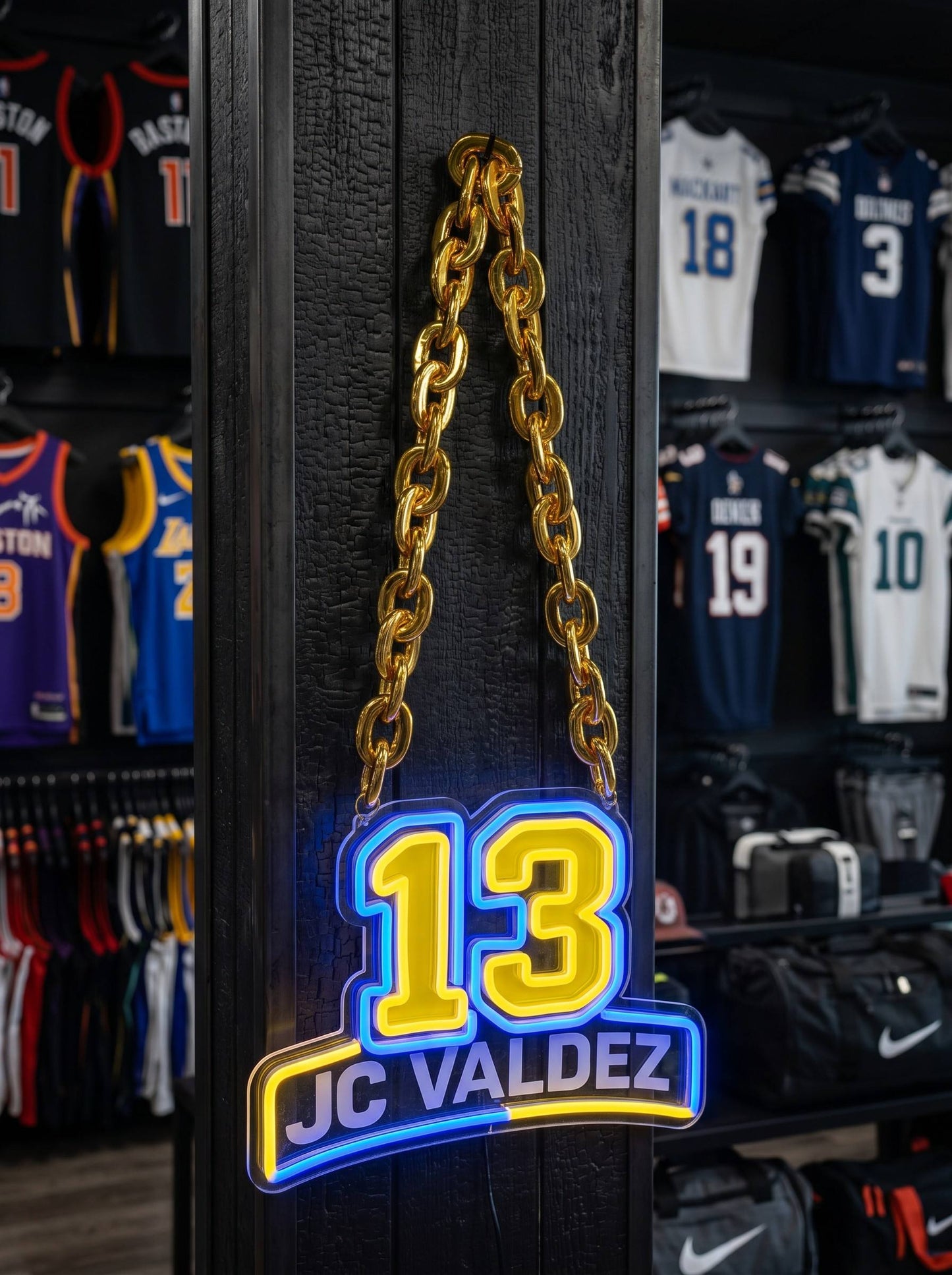 Los Angeles Rams Gold Chain LED Neon Sign Wholesale Bulk Price Sports Bar Wall Decor Business Fan Shop Supply LEO NEON SIGN