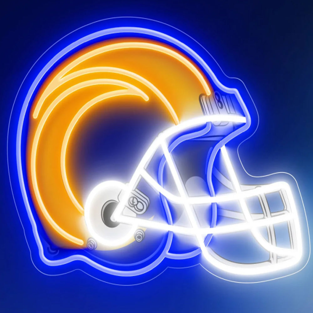 American football Super heroes symbols Led helmet UV printed neon sign with chains including shipping LEO NEON SIGN