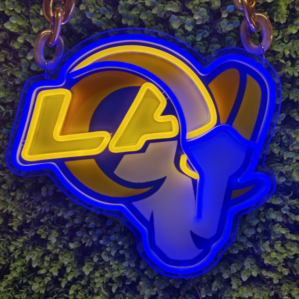 American football Los Angeles Rams led neon sign chain football team big logo chains for your spirit LEO NEON SIGN