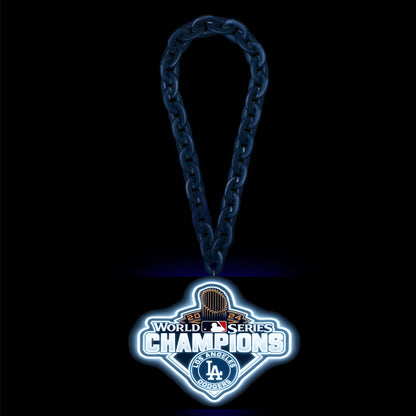Los Angeles Dodgers 2025 Back To Back World Series Champions Neon Light Up Big Logo Chain LEO NEON SIGN