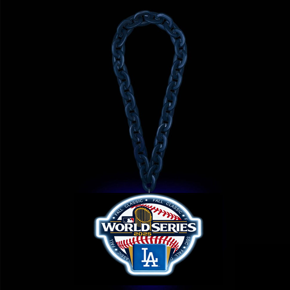 Los Angeles Dodgers 2025 Back To Back World Series Champions Neon Light Up Big Logo Chain LEO NEON SIGN