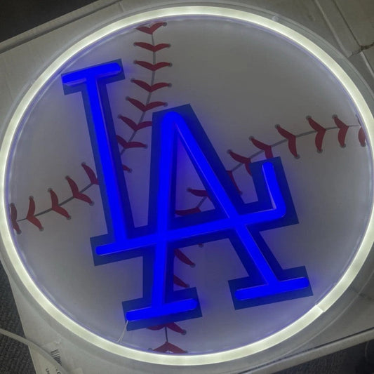 American Exclusive Baseball fan big logo chain led lighting up sign for match LEO NEON SIGN