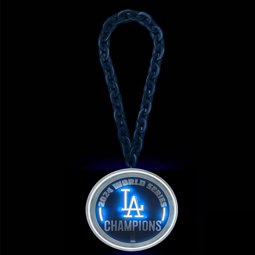 Los Angeles Dodgers 2025 Back To Back World Series Champions Neon Light Up Big Logo Chain LEO NEON SIGN