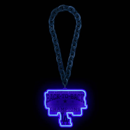 Los Angeles Dodgers 2025 Back To Back World Series Champions Neon Light Up Big Logo Chain LEO NEON SIGN