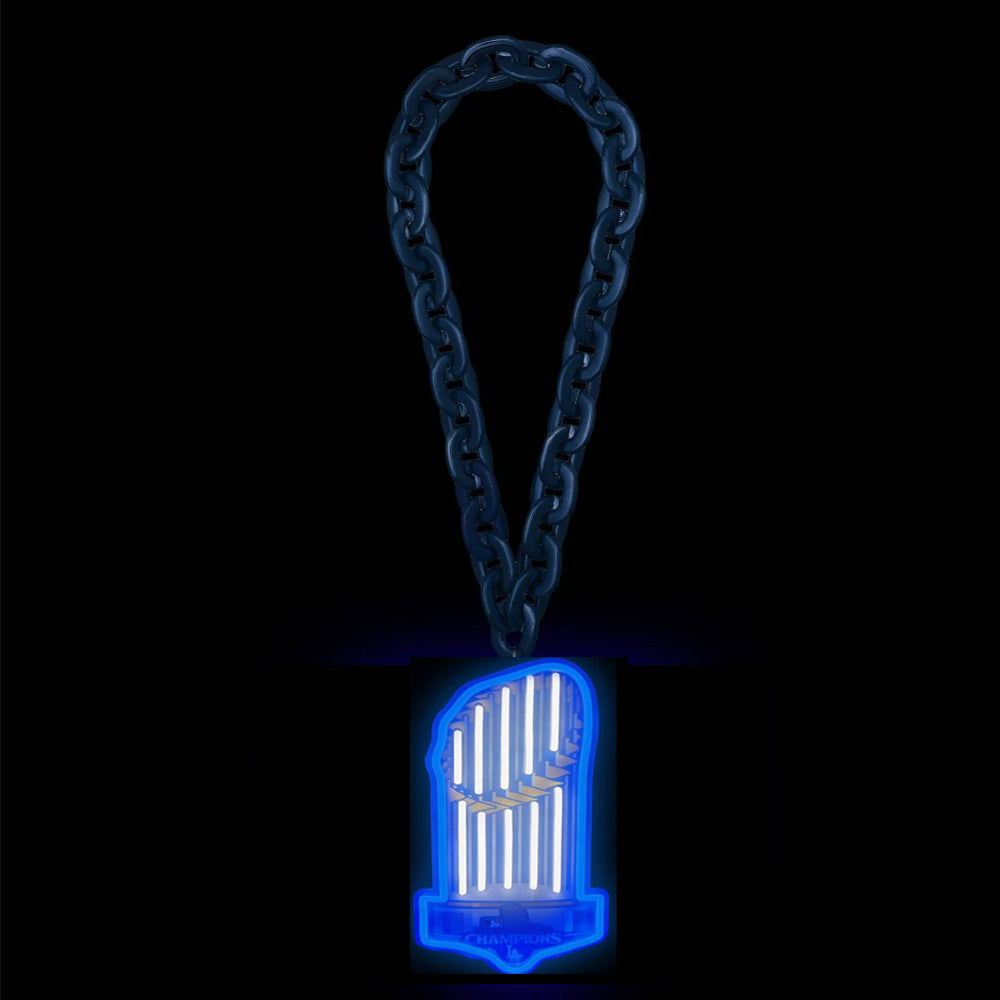 Los Angeles Dodgers 2025 Back To Back World Series Champions Neon Light Up Big Logo Chain LEO NEON SIGN