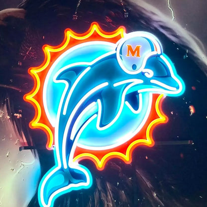 Miami Dolphins Super American Football fans Neon sign for Sporting get-together