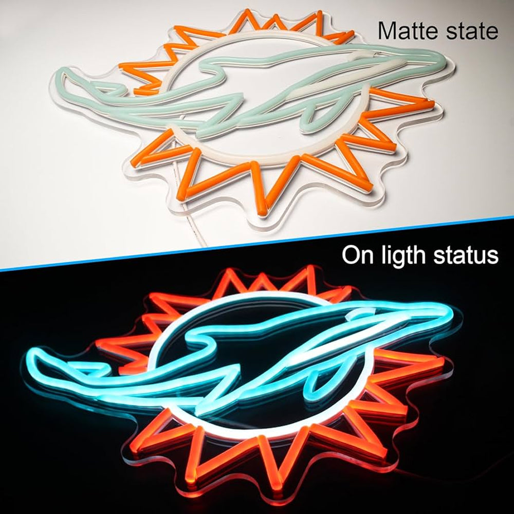 Miami Dolphins Super American Football fans Neon sign for Sporting get-together