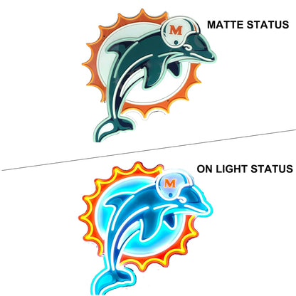 Miami Dolphins Super American Football fans Neon sign for Sporting get-together