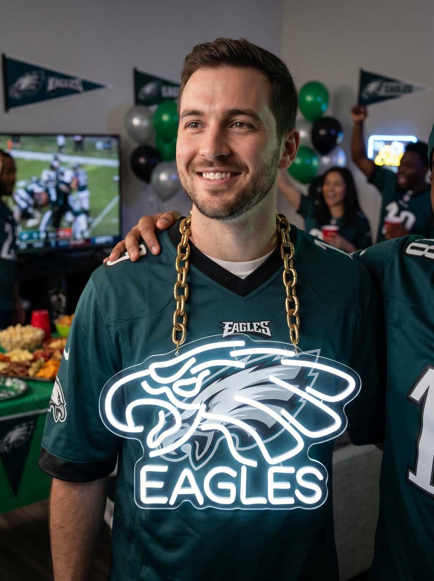 Philadelphia Eagles Green Chain LED Neon Sign Wholesale Bulk Price Sports Bar Wall Decor Business Fan Shop Supply LEO NEON SIGN