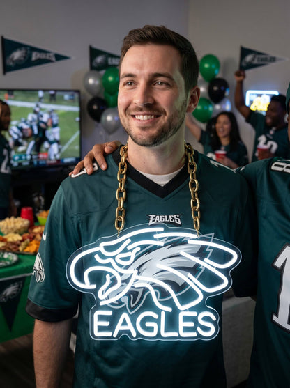 Philadelphia Eagles Green Chain LED Neon Sign Wholesale Bulk Price Sports Bar Wall Decor Business Fan Shop Supply LEO NEON SIGN