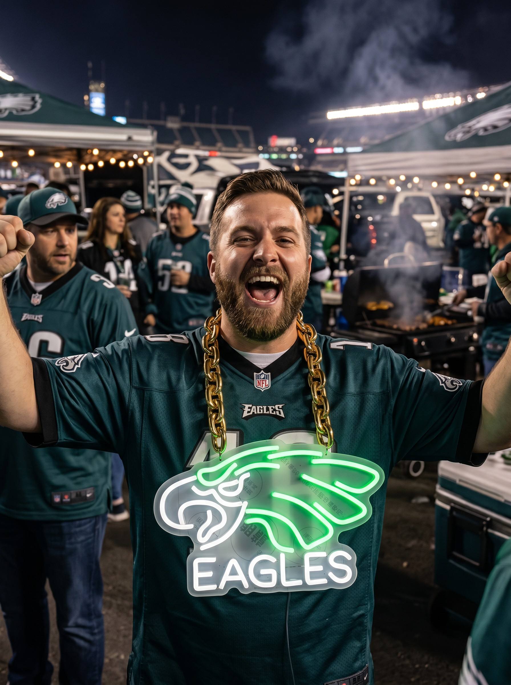 Philadelphia Eagles Green Chain LED Neon Sign Wholesale Bulk Price Sports Bar Wall Decor Business Fan Shop Supply LEO NEON SIGN
