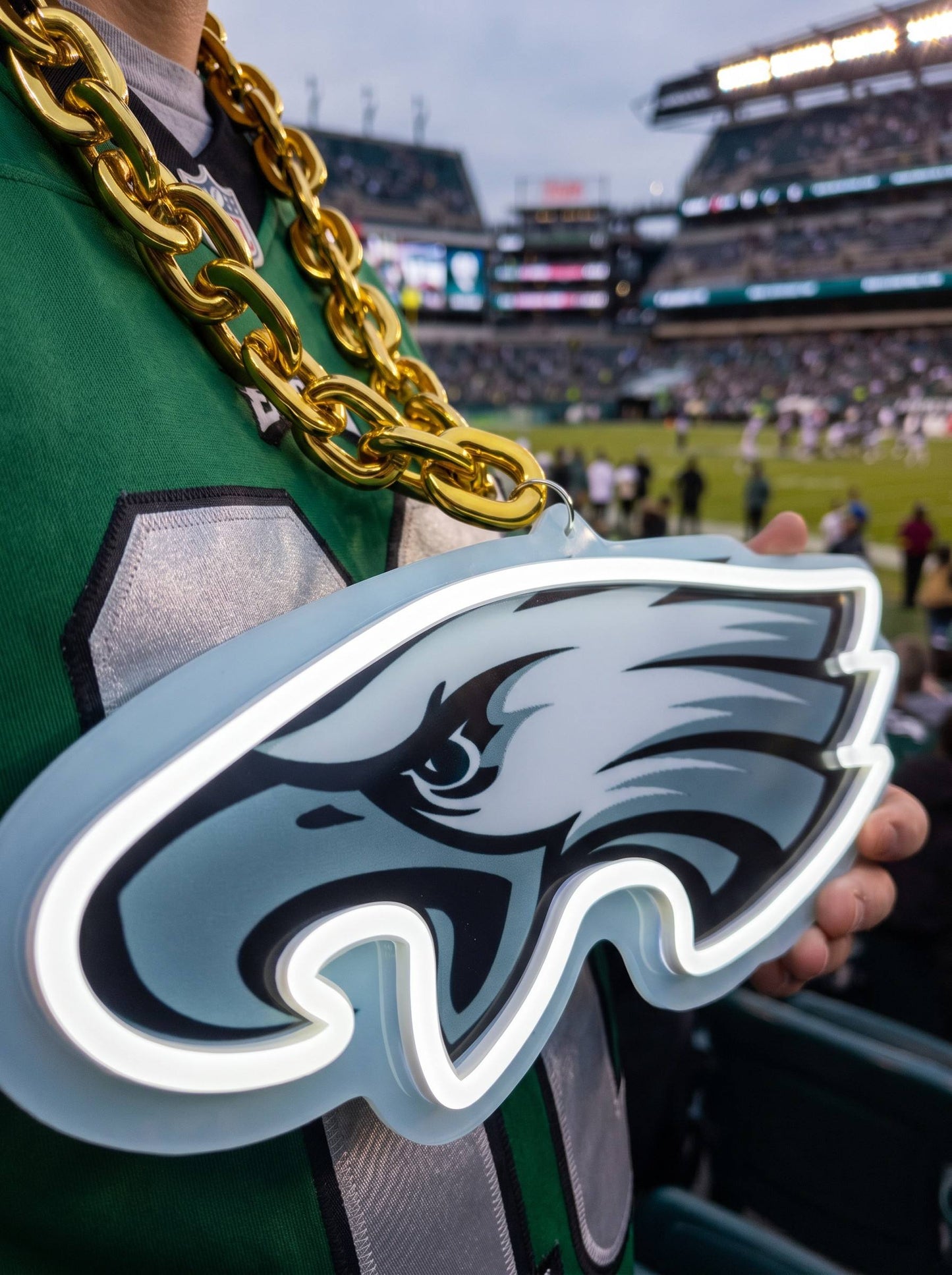 Philadelphia Eagles Green Chain LED Neon Sign Wholesale Bulk Price Sports Bar Wall Decor Business Fan Shop Supply LEO NEON SIGN