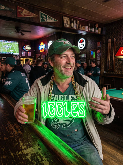 Philadelphia Eagles Green Chain LED Neon Sign Wholesale Bulk Price Sports Bar Wall Decor Business Fan Shop Supply LEO NEON SIGN