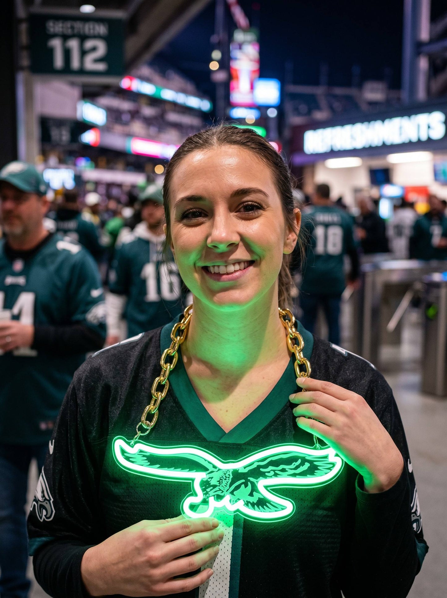 Philadelphia Eagles Green Chain LED Neon Sign Wholesale Bulk Price Sports Bar Wall Decor Business Fan Shop Supply LEO NEON SIGN