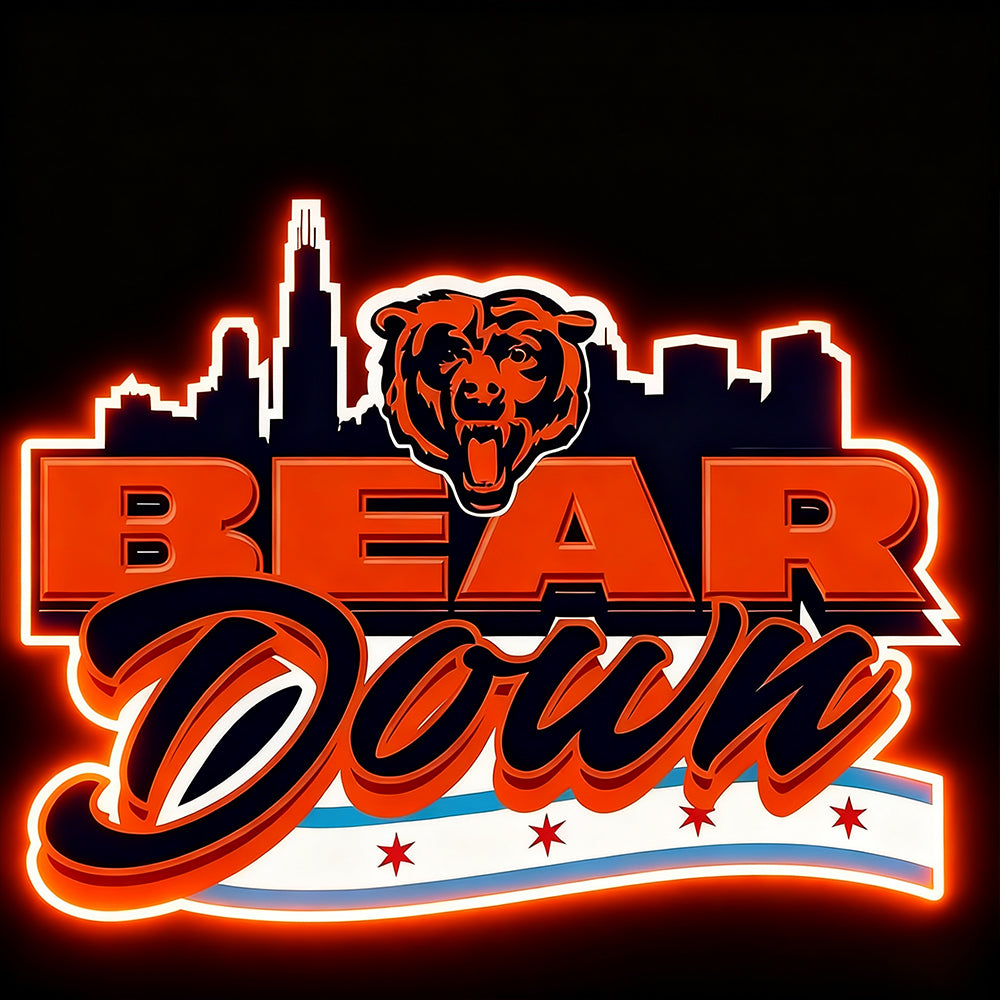 Make it into chain led New types Chicago Bear lighting up sign LEO NEON SIGN