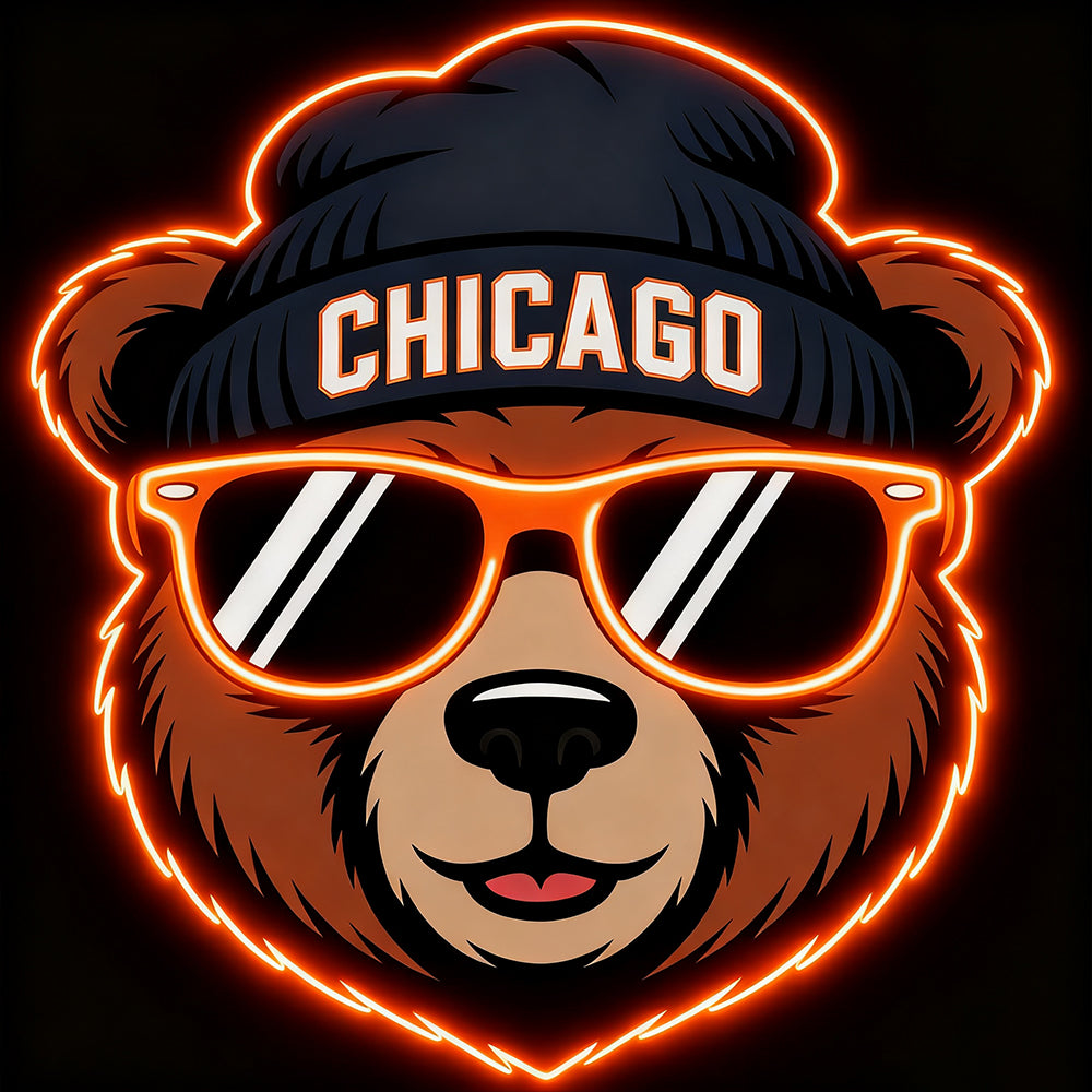 Make it into chain led New types Chicago Bear lighting up sign LEO NEON SIGN