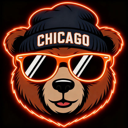 Make it into chain led New types Chicago Bear lighting up sign LEO NEON SIGN