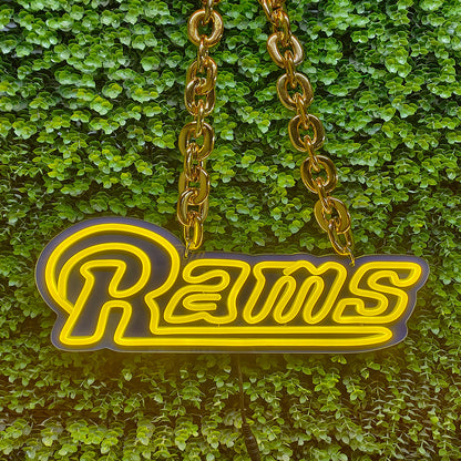 American football Los Angeles Rams led neon sign chain football team big logo chains for your spirit LEO NEON SIGN