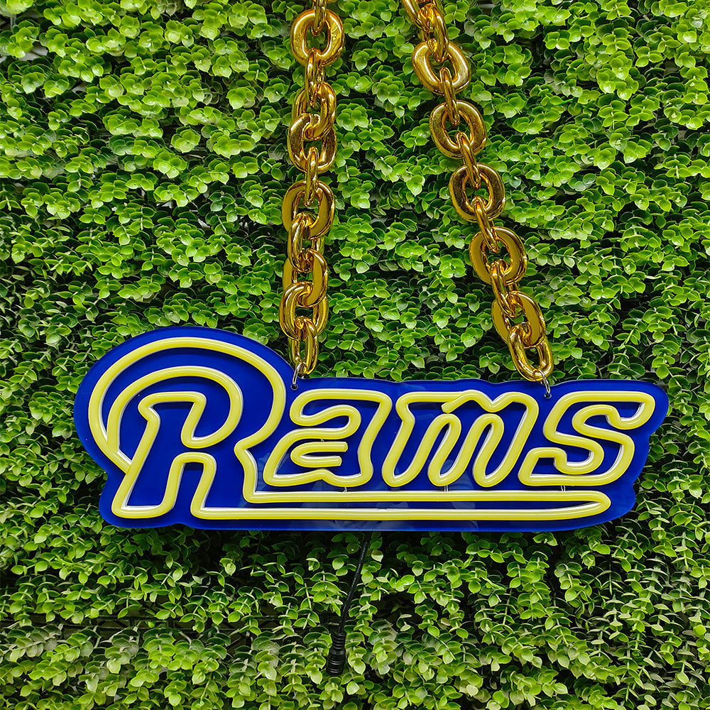 American football Los Angeles Rams led neon sign chain football team big logo chains for your spirit LEO NEON SIGN