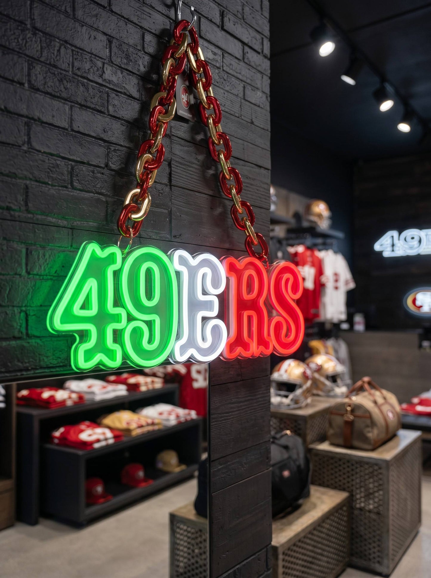 San Francisco 49ers Gold Chain LED Neon Sign Wholesale Bulk Price Sports Bar Wall Decor Business Fan Shop Supply LEO NEON SIGN
